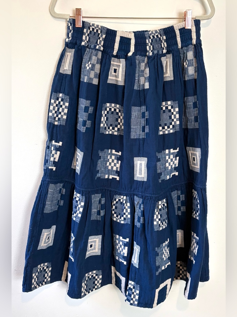 Ace & jig rara cotton flounce reversible skirt in Mediterranean and sand dollar - Picture 4 of 7